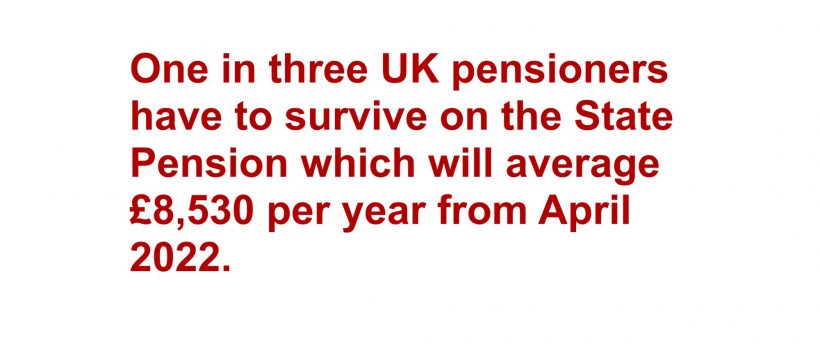 New 2022 UK State Pension only £8530 per year
