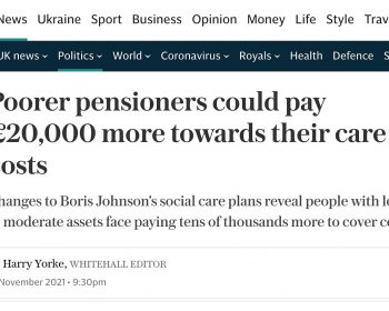 Care Costs The Telegraph 17th Nov 2021