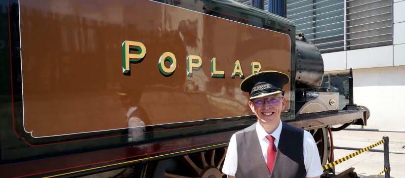 David Nibloe with the newly restored Kent & East Sussex Railway locomotive Poplarx Railway