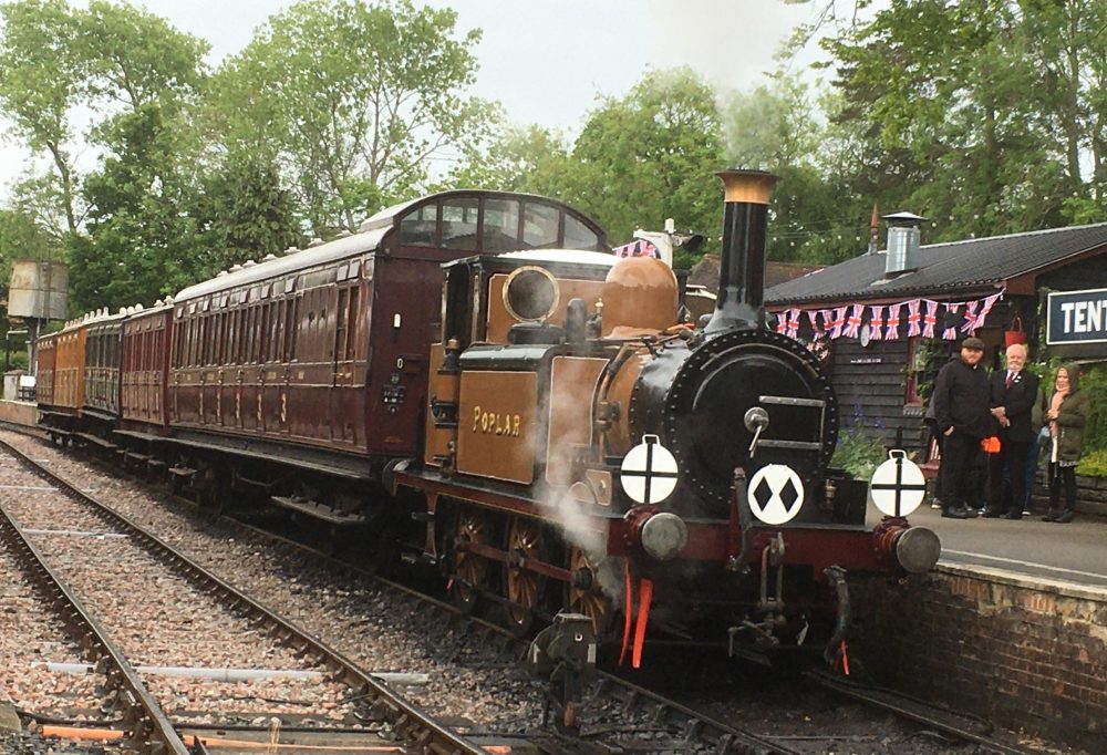 The newly restored Poplar Terrier locomotive on the tracks at Tenterden Station a couple of weeks ago. Photo by Graham Hukins.