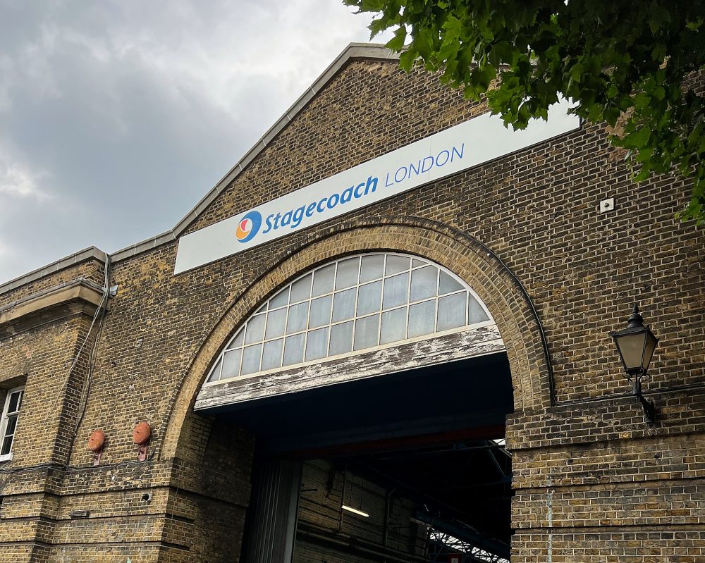 Bow Bus Garage was built for trams. The high doors were for the overhead cables.