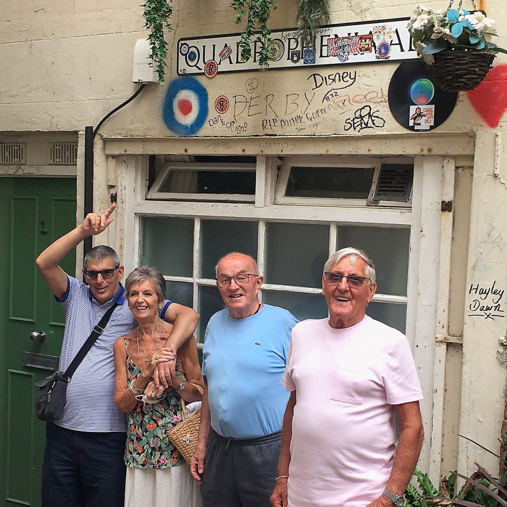 The Geezers coach trip to Brighton: Zafer, Joy, Ray and Roy in Quadrophenia Alley