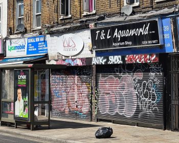 Closed shops in Roman Road, Bow