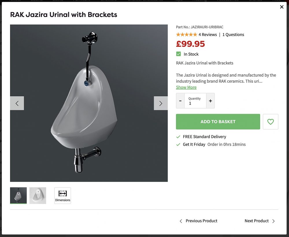 This new stylish gents urinal from Victorian Plumbing would make a great readymade sculpture. All you'd have to do is sign it.