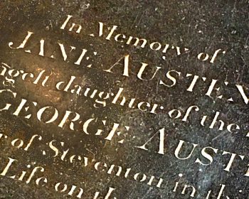 The gravestone of Jane Austen in Winchester Cathedral