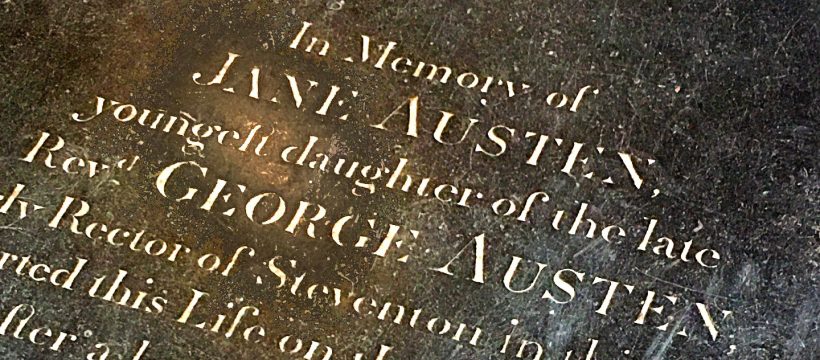 The gravestone of Jane Austen in Winchester Cathedral
