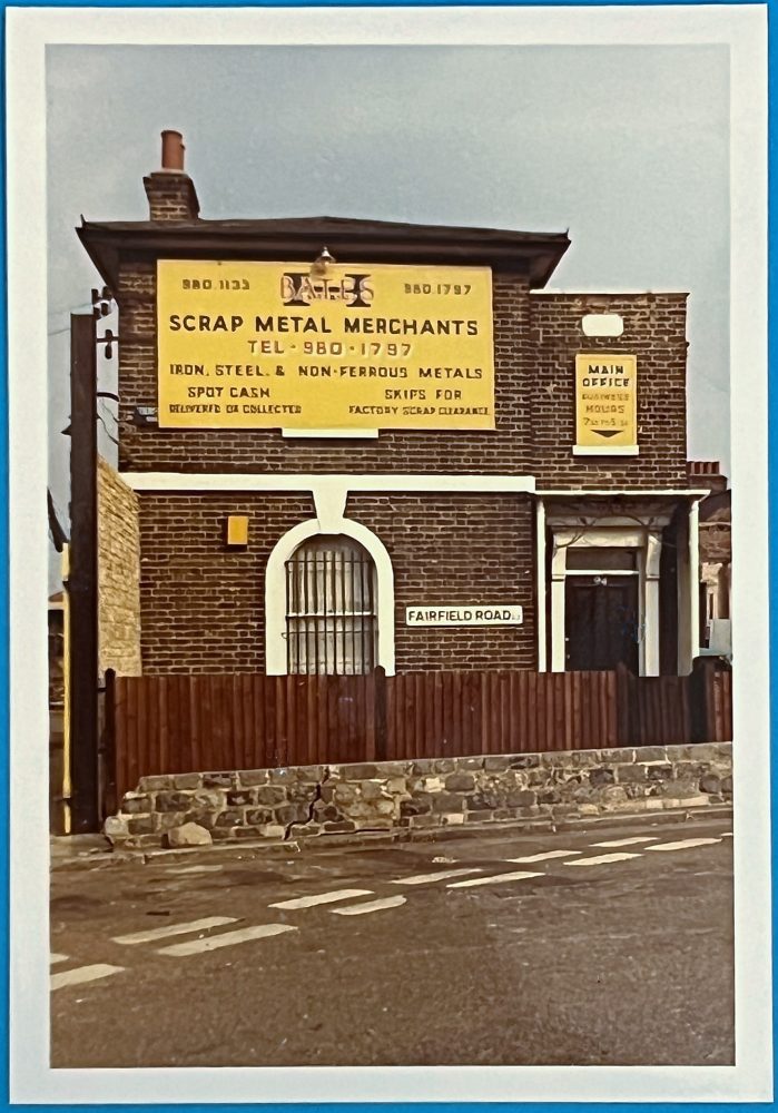 Bates Scrap Metal Merchants, Fairfield Road Bow, 1975. This image is courtesy of the Tower Hamlets Archives in Bancroft Road.