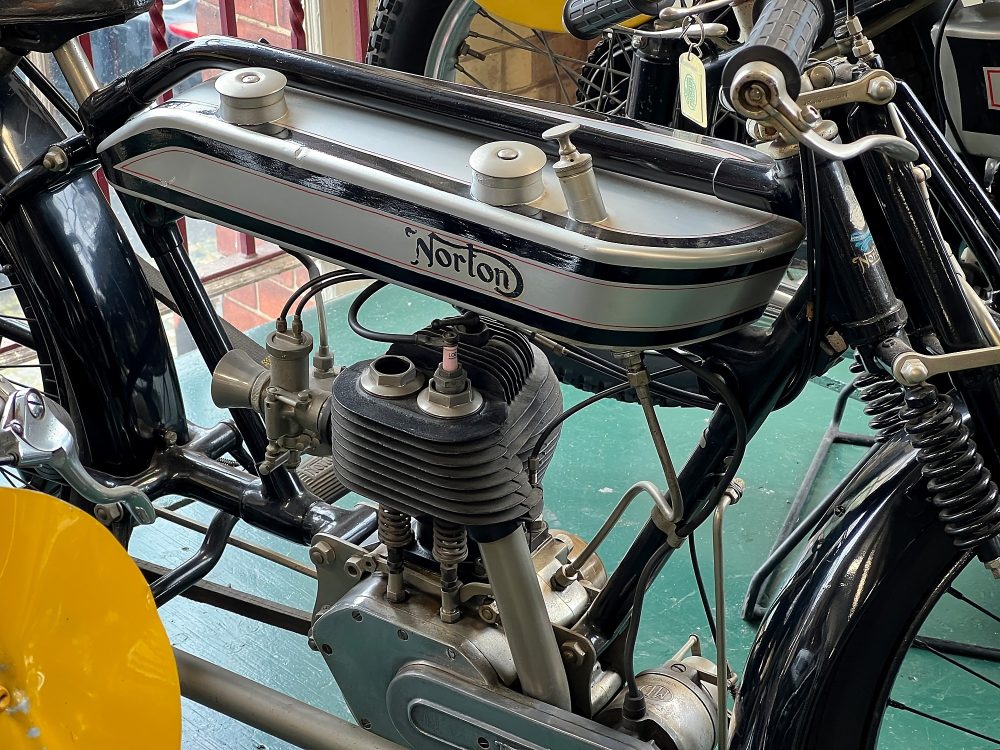 An early Norton from about 1920. Based in Solihull, James Lansdowne Norton went into production with his first motorcycle in 1902