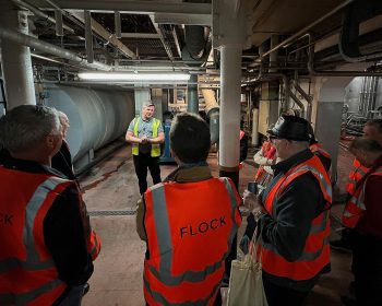 Glyn Williams talking us through how a modern brewery works at Shepherd Neame