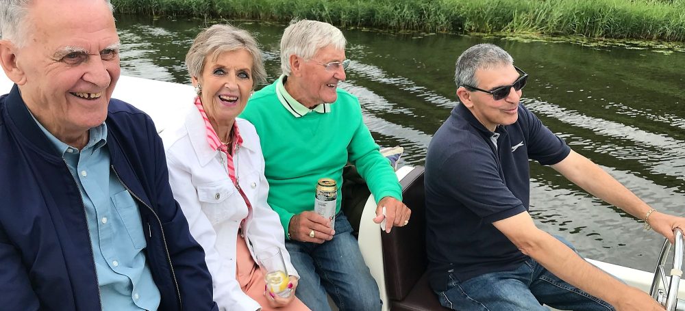 The Geezers from Bow having great fun on the Norfolk Broads