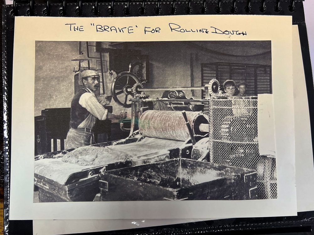 Rolling the dough at Peek Frean's biscuit factory Bermondsey in 1920s