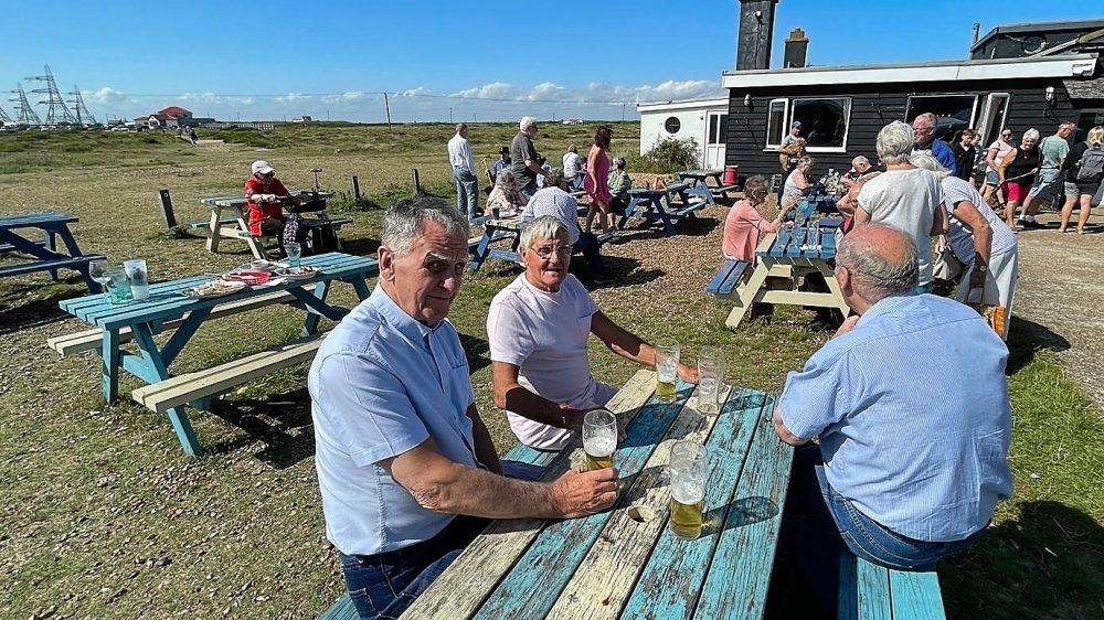 The Geezers party at Dungeness