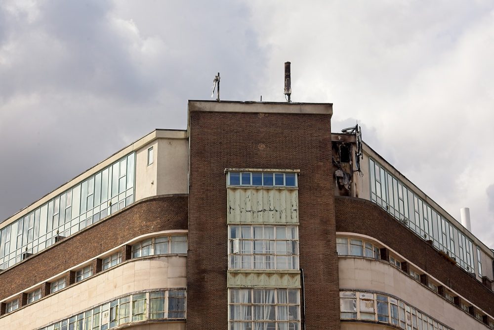 The only visible damage you can see from the street of the fire.