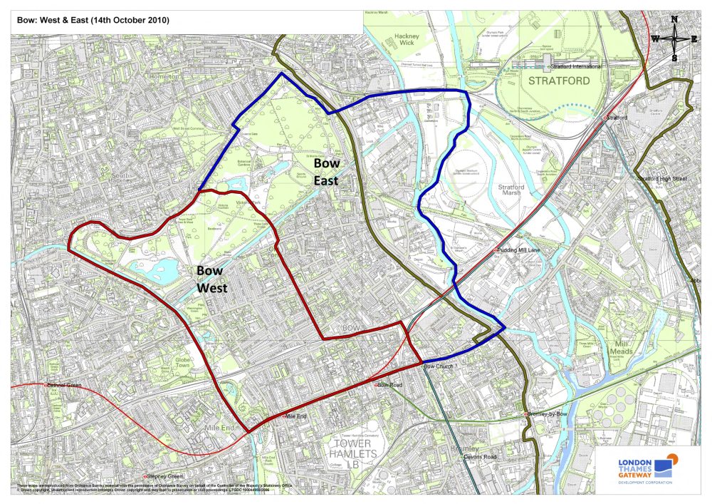 Bow East and West Map