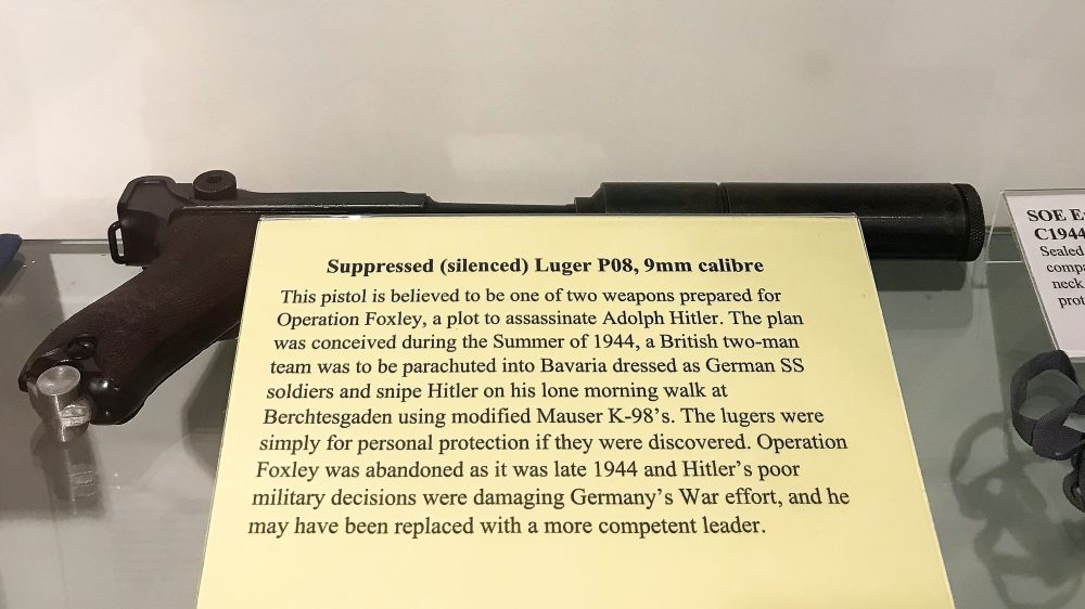 Luger pistol planned to assassinate Hitler in the Combined Military Services Museum