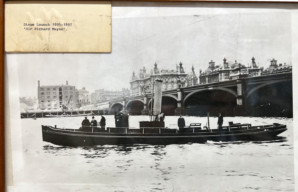 Photo of Steam Police Patrol Launch 1890s in the Thames River Police Museum