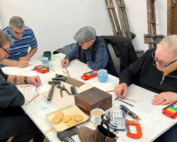 Geezers Drawing at Chisenhale studios