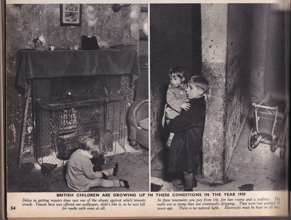 Living conditions 1939 from an article on Whitechapel in Picture Post Magazine