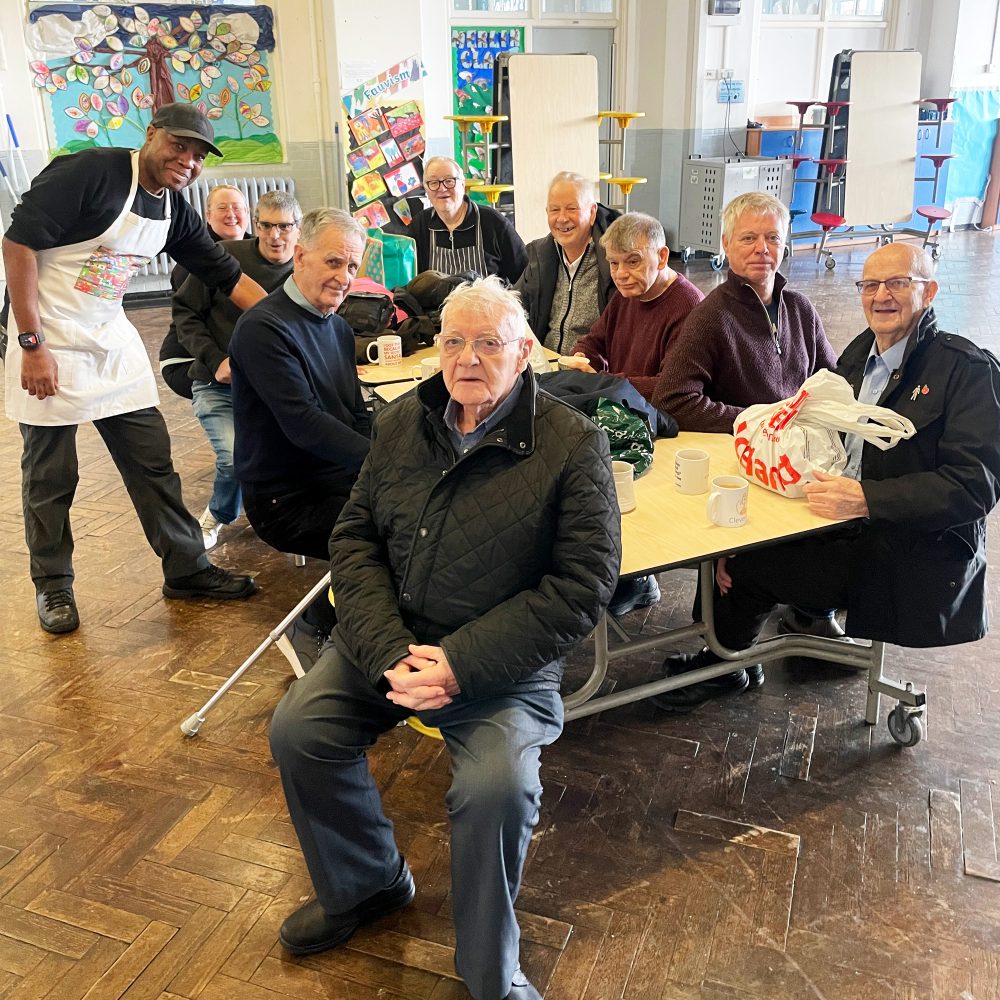 Cook Nigel Williams (left) with the Geezers