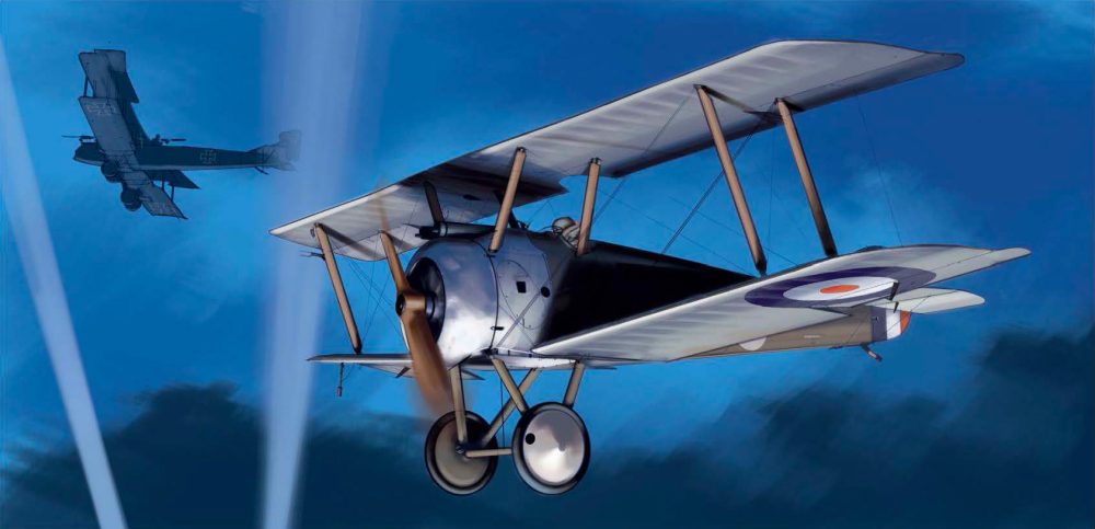 A Sopwith biplane illustrated by Ian Bott