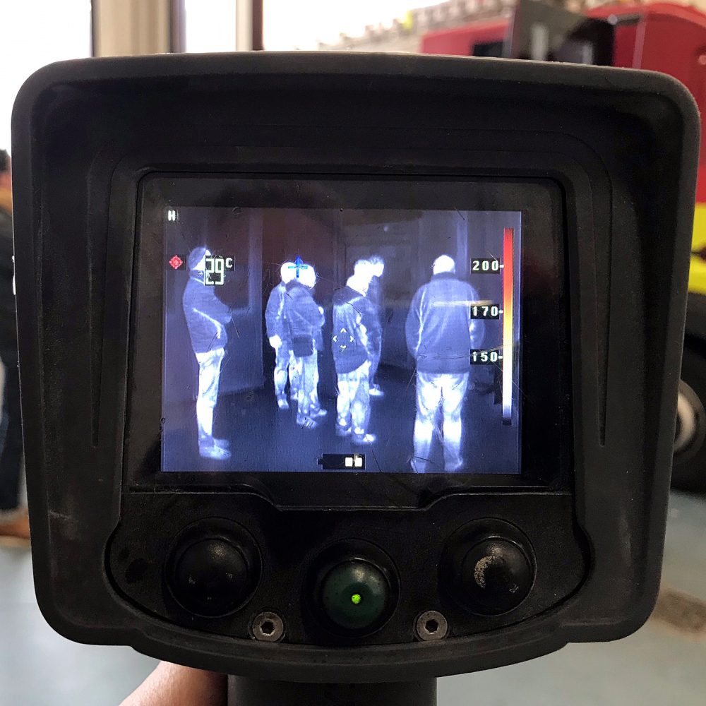 A demonstration of a thermal imaging camera