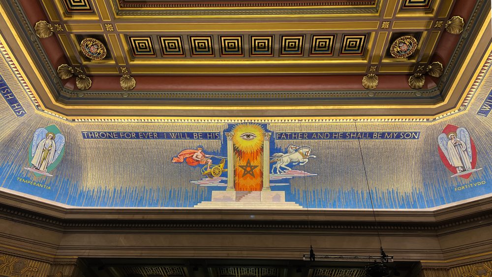 Our guided tour allowed us into the Kent Room, an active Lodge Room