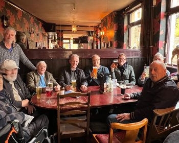 A group of Geezers in The Camel, Globe Road, Bethnal Green