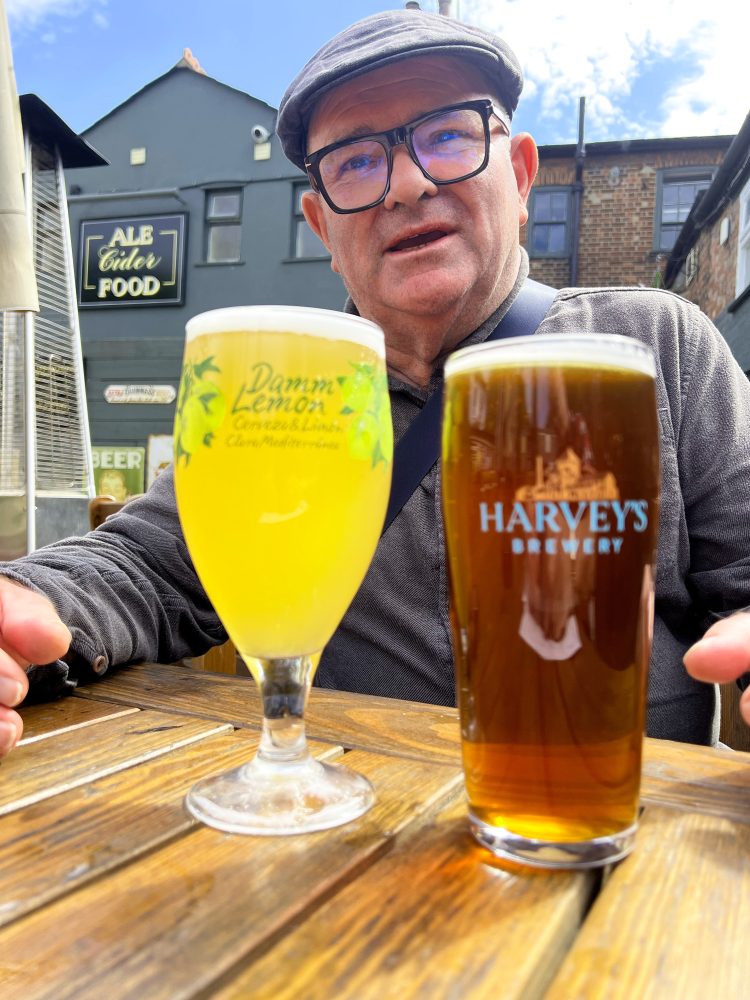 Paul Dixey with the beers Cambridge